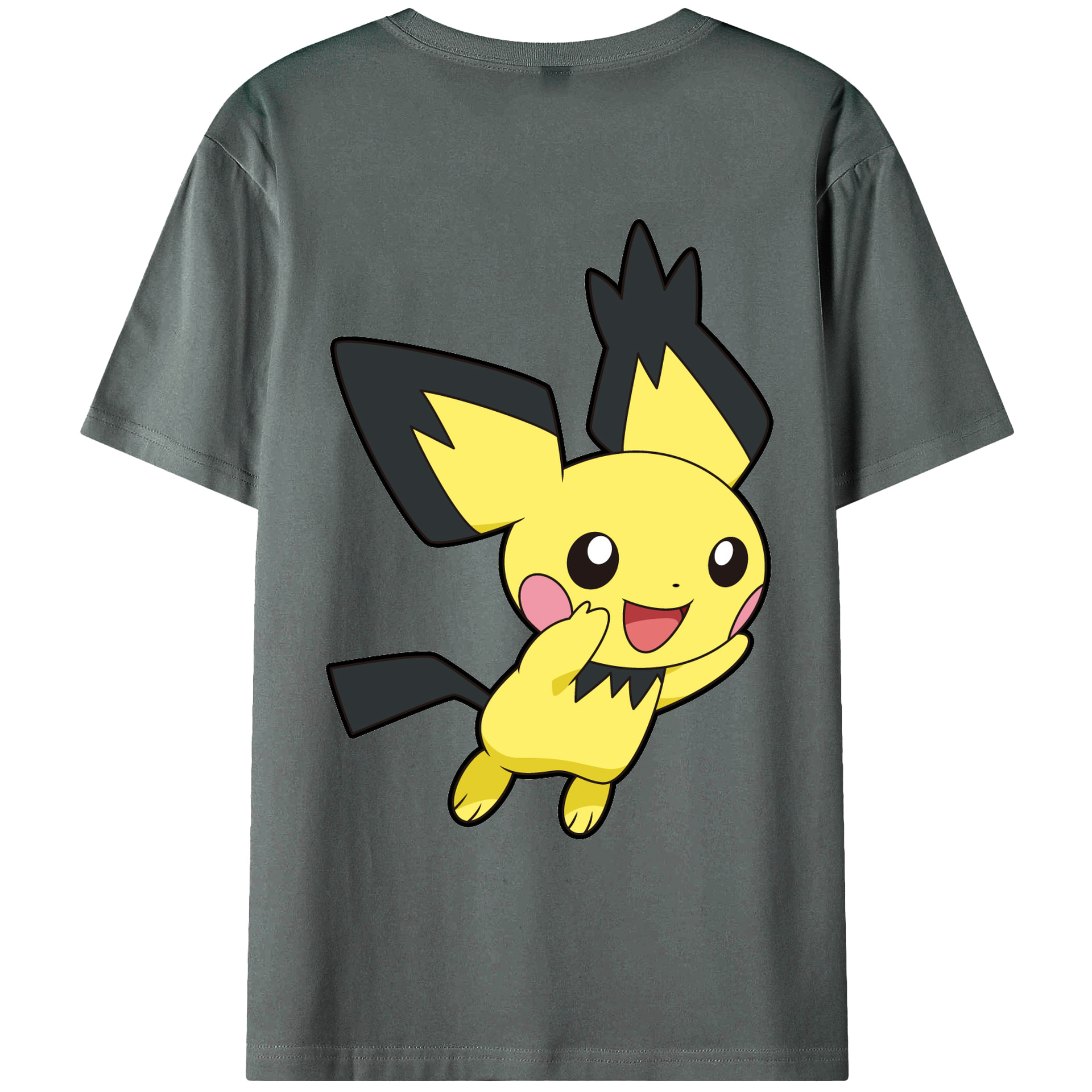（画像用） ポケットモンスター Pokémon 綿100％ メンズ半袖Tシャツ（バックプリント） 通気性